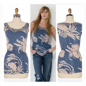 Anthropologie Ric Rac Button Neckline Top